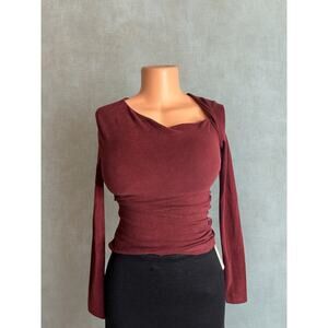 OGL long sleeve  asymetric built-in bra shirt Size XS NWT